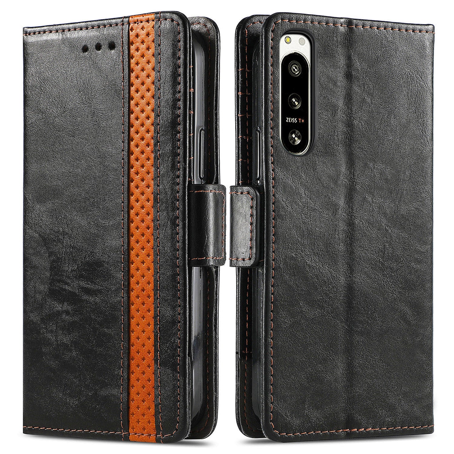 CASENEO 002 Series Anti-scratch Phone Cover for Sony Xperia 5 IV 5G Business Splicing Style RFID Blocking PU Leather TPU Phone Case Flip Wallet Stand CASENEO 002 Series Anti-scratch Phone Cover for Sony Xperia 5 IV 5G Business Splicing Style RFID Blocking PU Leather TPU Phone Case Flip Wallet Stand